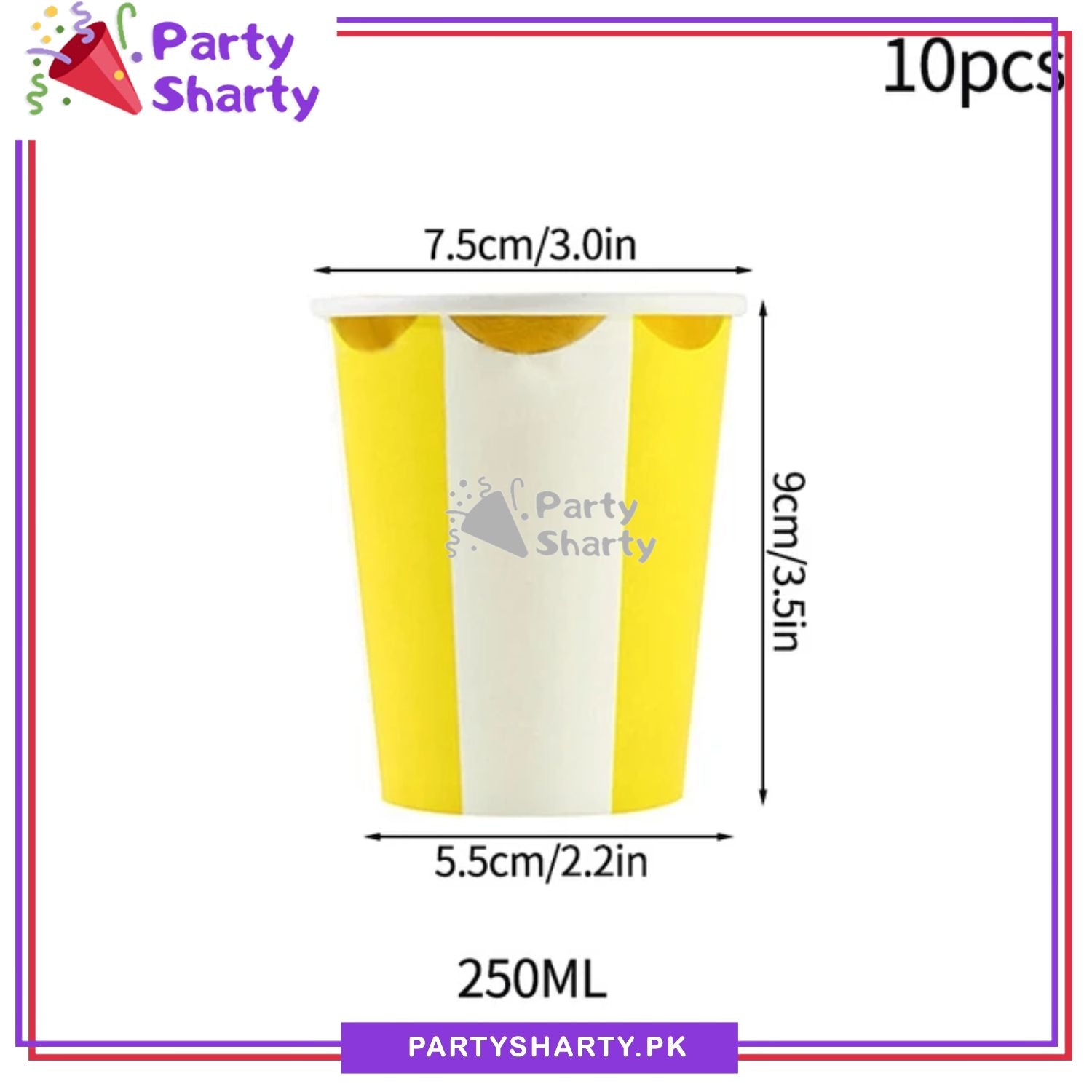 Strip Design Party Disposable Paper Cups For Candyland Party Event Decoration & Celebration