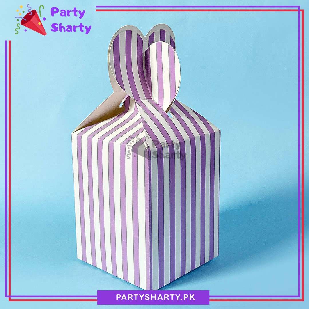 Striped Design Goody Box Pack of 10 For Birthday Party Celebrations