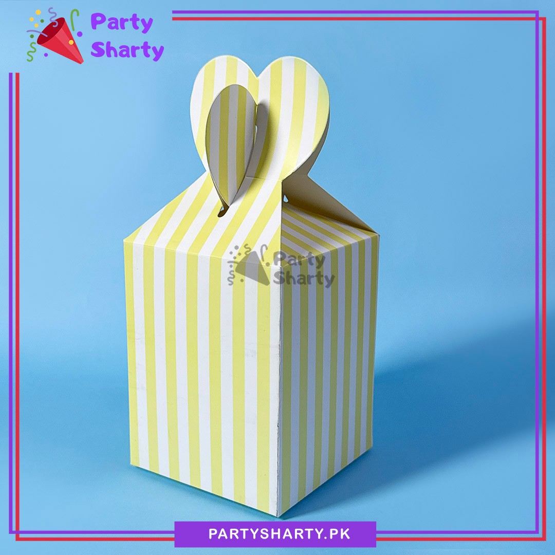 Striped Design Goody Box Pack of 10 For Birthday Party Celebrations