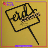 Stylish Double Layer Black & Golden Eid Mubarak Cake topper for Eid Decoration and Celebration