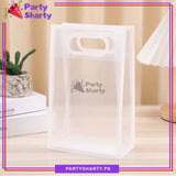 Stylish Transparent PVC White Border Gift Bag For Giveaways