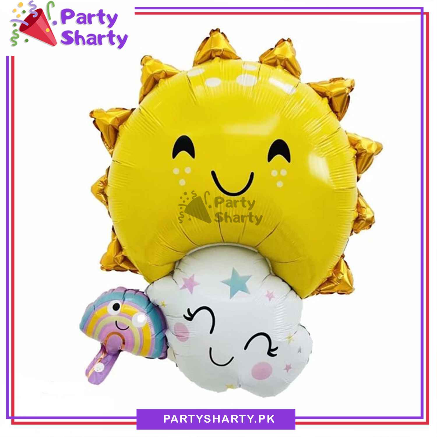 Summer theme Smiling Sun cloud modelling birthday party decoration aluminum foil balloon