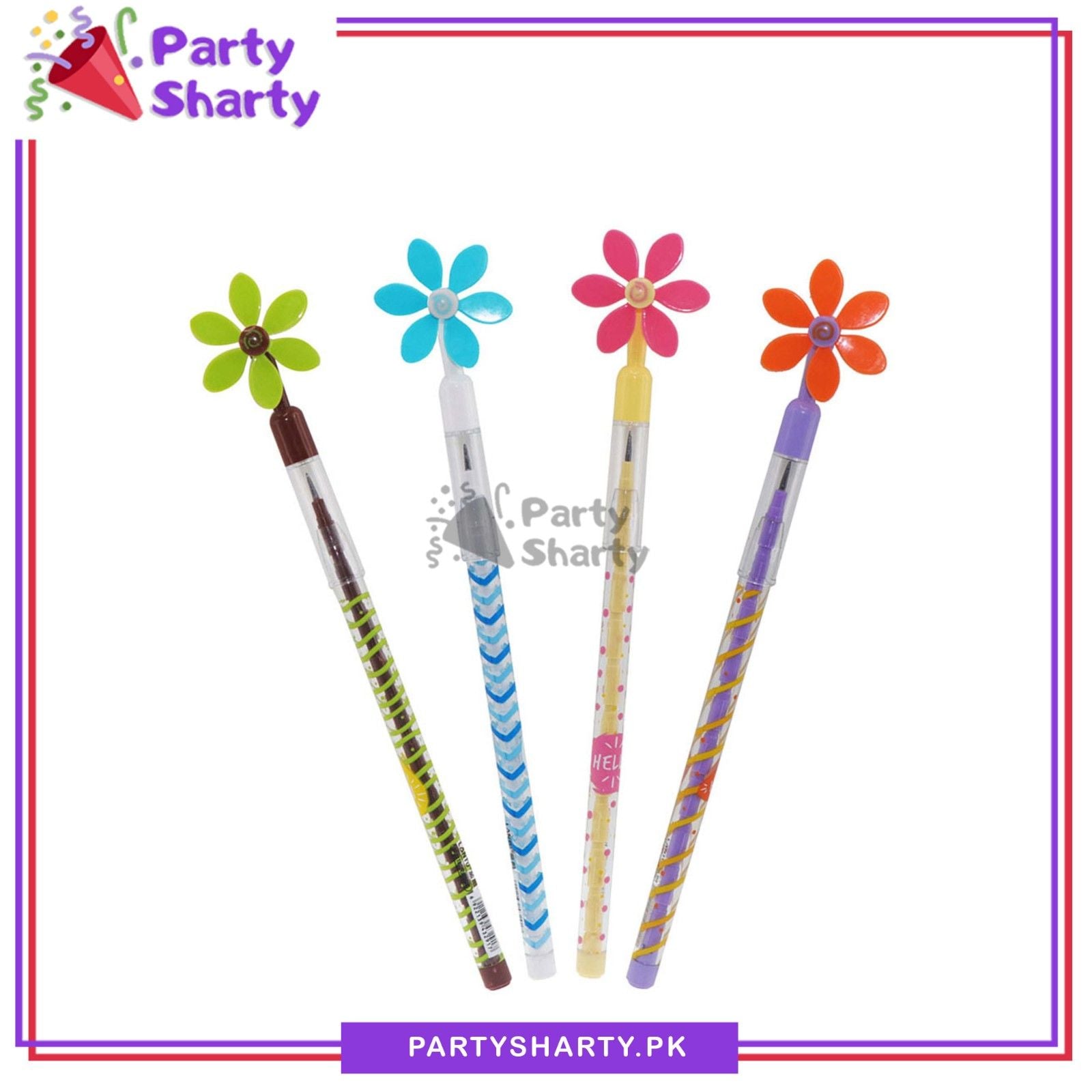 Flower Shaped Fan Style Bullet Pencil For Kids Giveaway Birthday Celebration