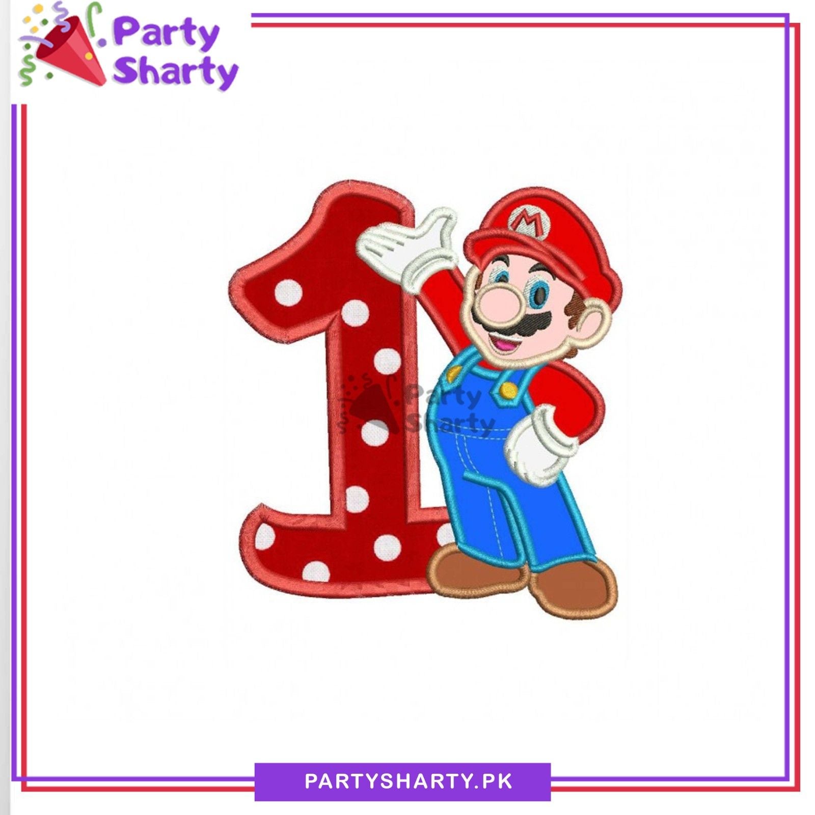 Super Mario Numeric 1 Thermocol Standee For Theme Based First Birthday Celebration and Decoration