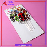 Super Hero / Avenger Theme Cake Topper Set of 6 for Super Hero Theme Birthday Decoration and Celebration