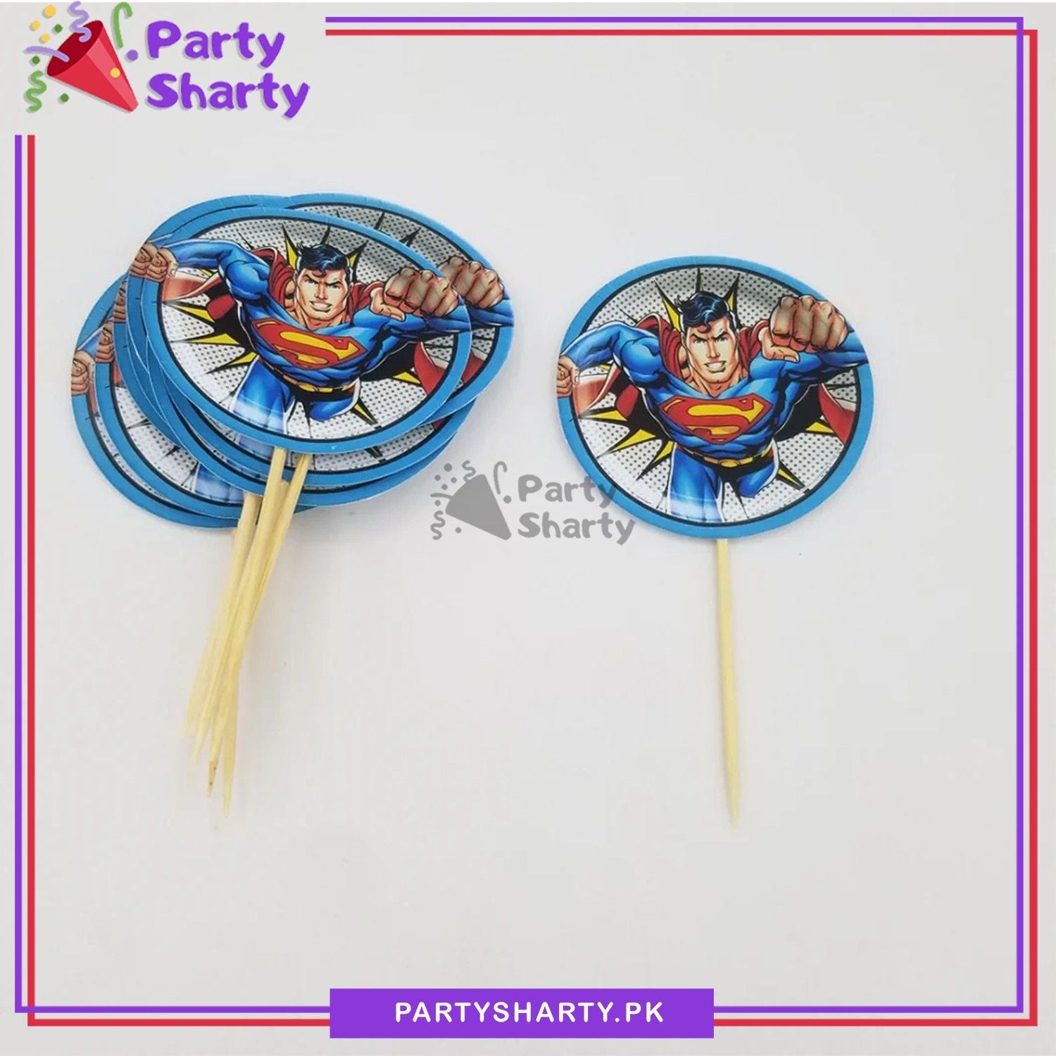 Superman Theme Cup Cake Topper for Superman Birthday Theme Party and Decoration