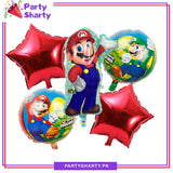 5pcs/set Red Super Mario Foil Balloons For Theme Party Decoration and Celebration