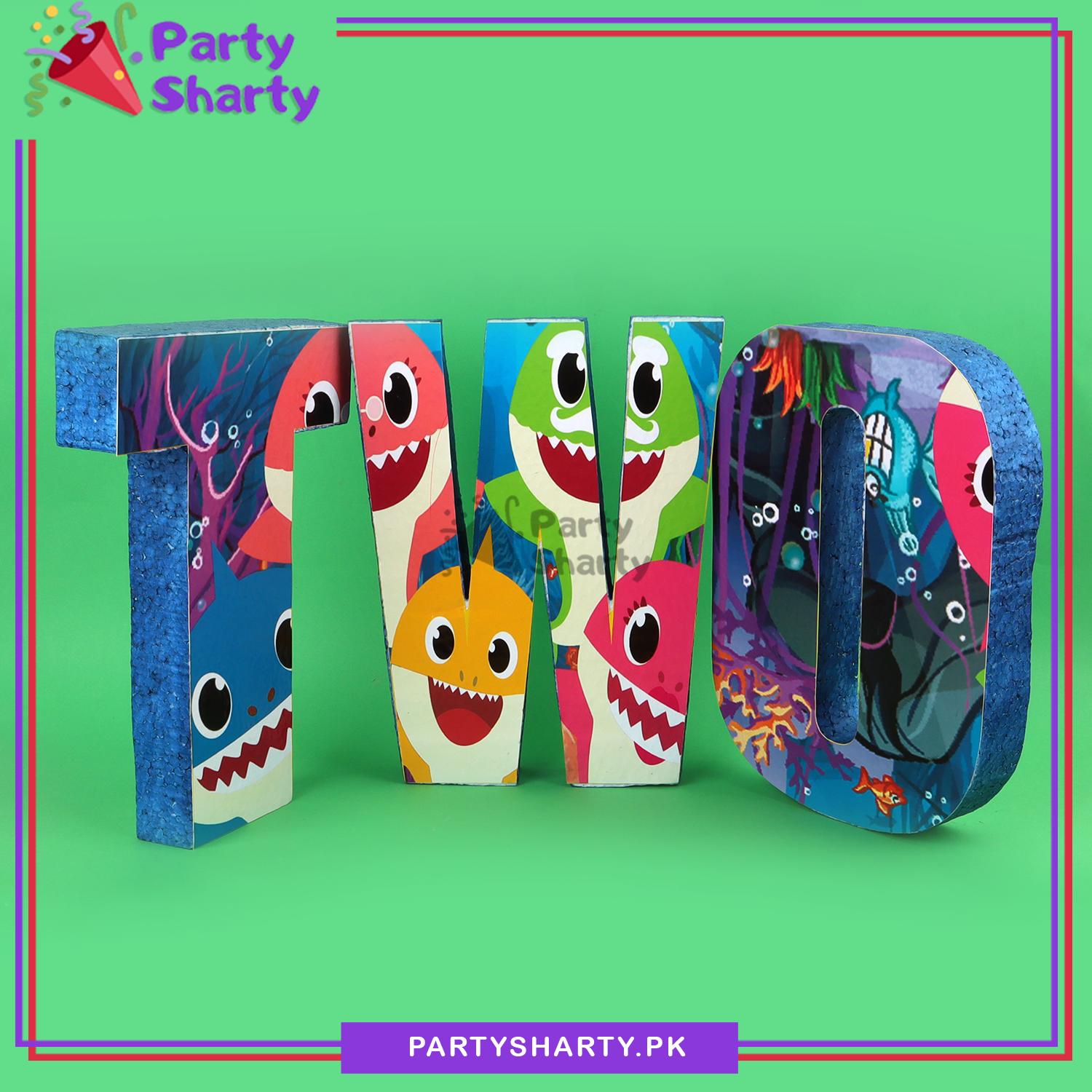 TWO Thermocol Standee For Baby Shark Theme Based Second Birthday Celebration and Party Decoration