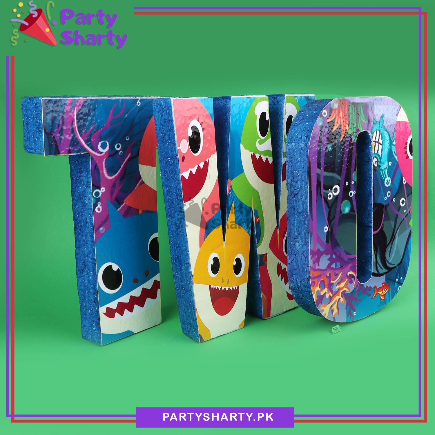 TWO Thermocol Standee For Baby Shark Theme Based Second Birthday Celebration and Party Decoration