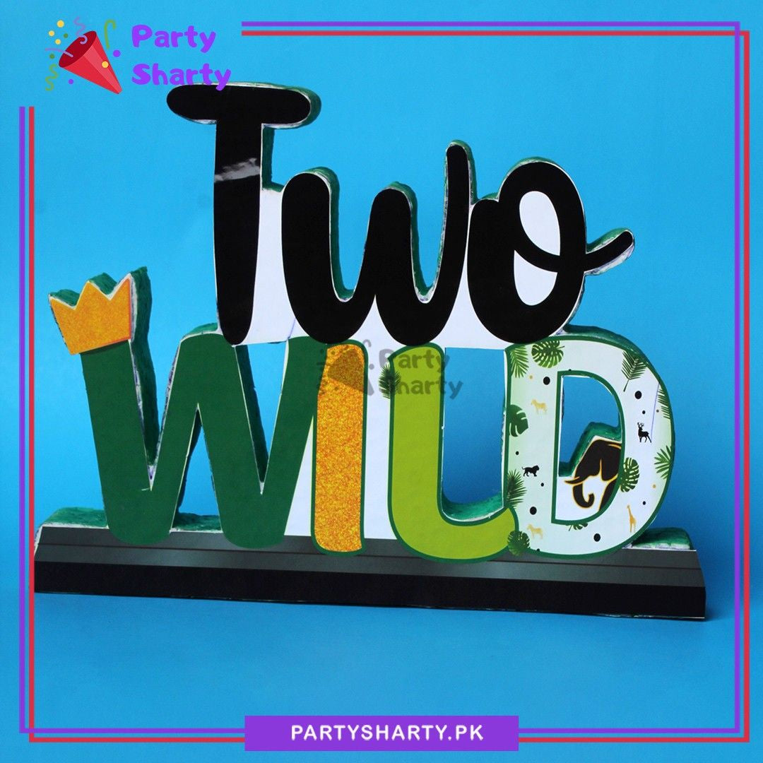 TWO Wild Thermocol Standee For Jungle Theme Based Second Birthday Celebration and Party Decoration