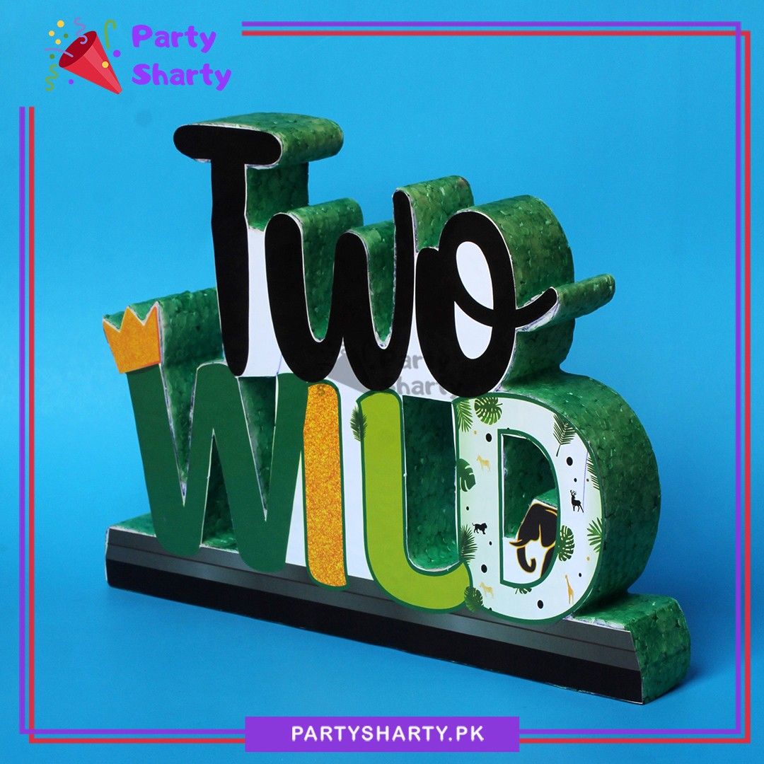 TWO Wild Thermocol Standee For Jungle Theme Based Second Birthday Celebration and Party Decoration