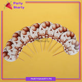 Teddy Bear with Balloons Printed Cup Cake Topper For Teddy Bear Theme Party Decoration & Celebration