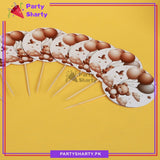 Teddy Bear with Balloons Printed Cup Cake Topper For Teddy Bear Theme Party Decoration & Celebration