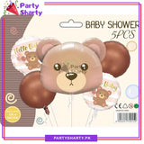 5pcs/Set Teddy Bear Head Foil Balloon For Teddy Bear Theme Party Decoration And Celebration