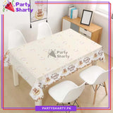 We can Bearly Wait Teddy Bear Theme Table Cover For Teddy Bear Theme Birthday Decoration & Celebration