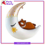 Teddy Bear on the Moon Foil Balloon For Teddy Bear Theme Party Decoration And Celebration