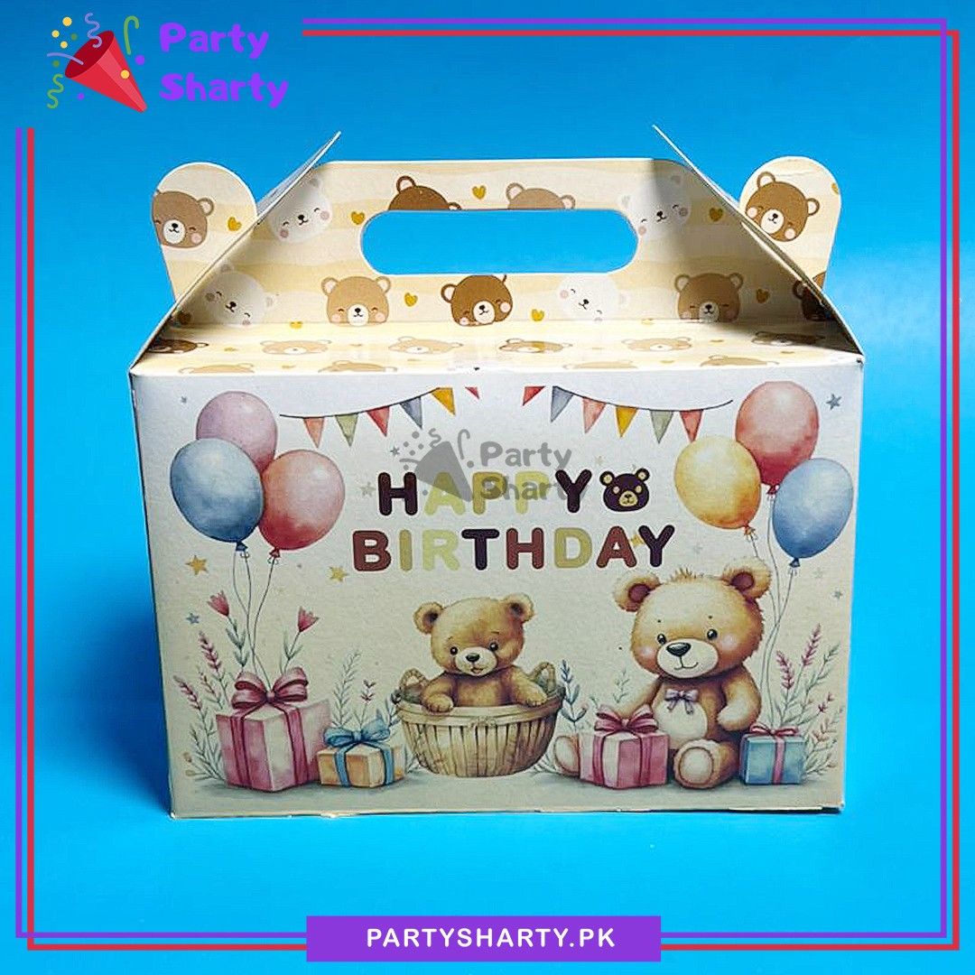 Teddy Bear Goody Boxes Pack of 10 For Teddy Theme Birthday Celebration ...