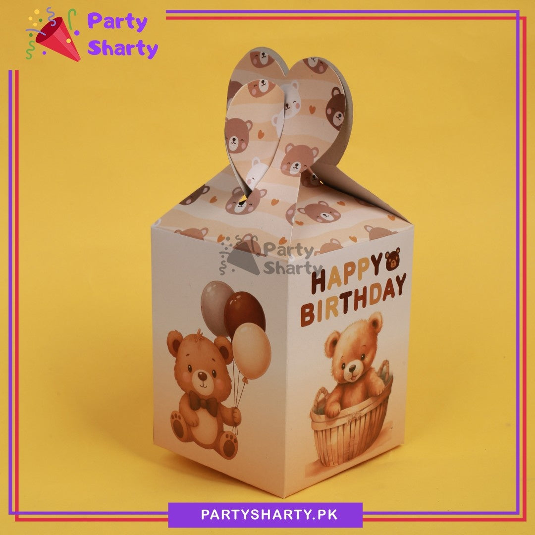 Teddy Bear Theme Goody Boxes Pack of 10 For Teddy Bear Theme Birthday Celebration