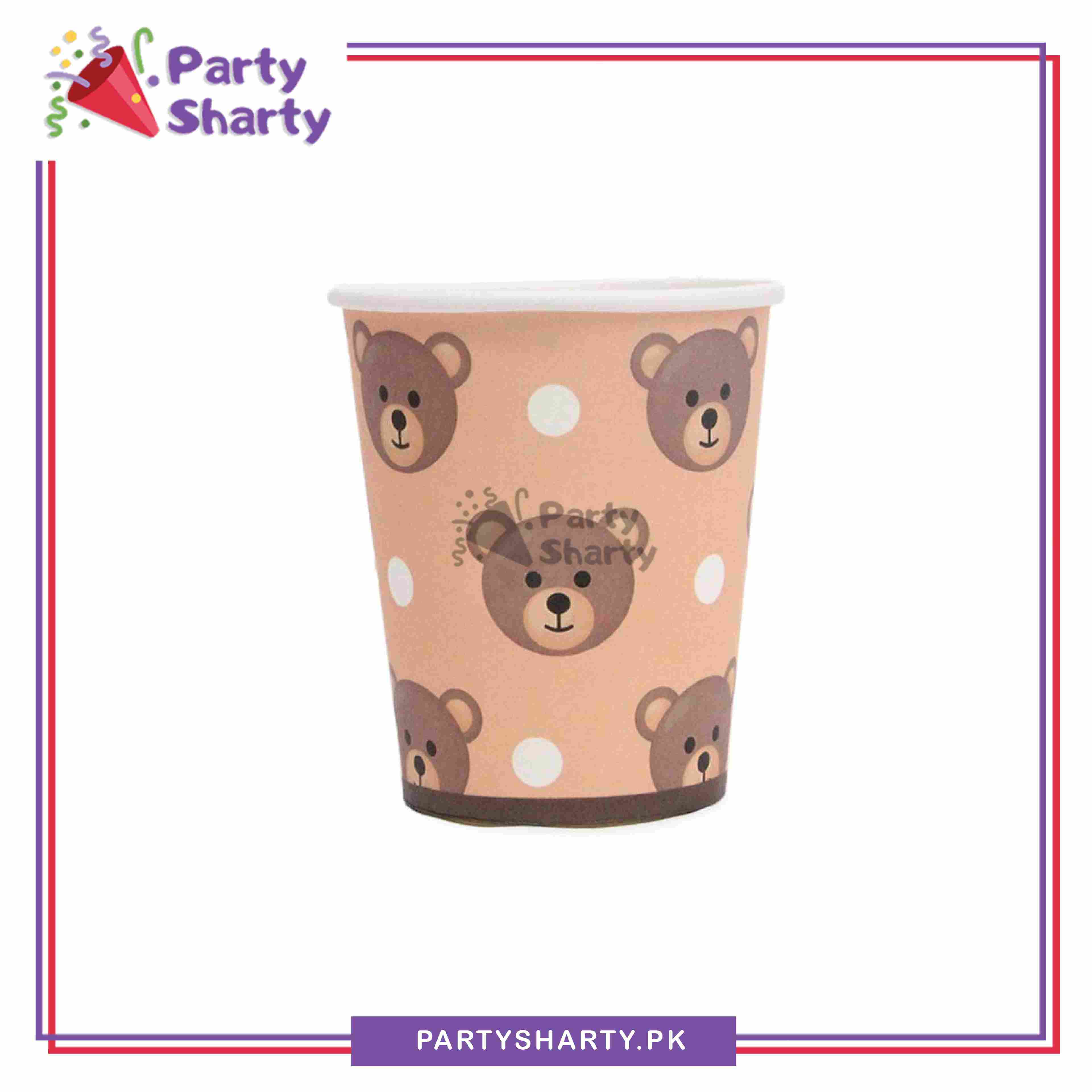 Teddy Bear Theme Paper Cups Pack of 10 for Teddy Bear Theme Party Decoration