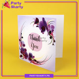 Thank You Purple Floral Design Greeting Card