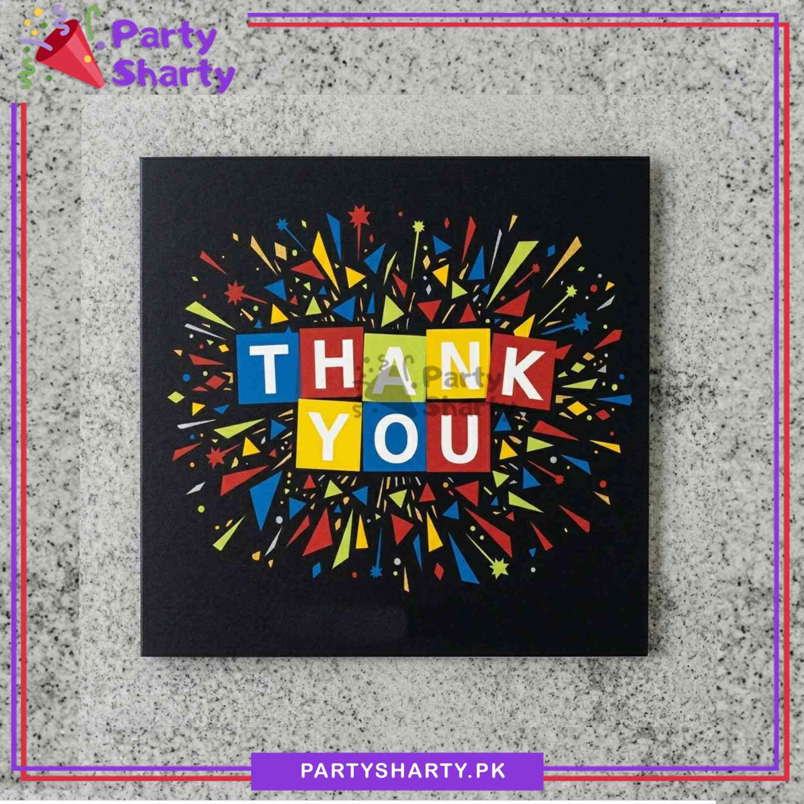 Thank You With Multi Color Mini Boxes Printed Greeting Card