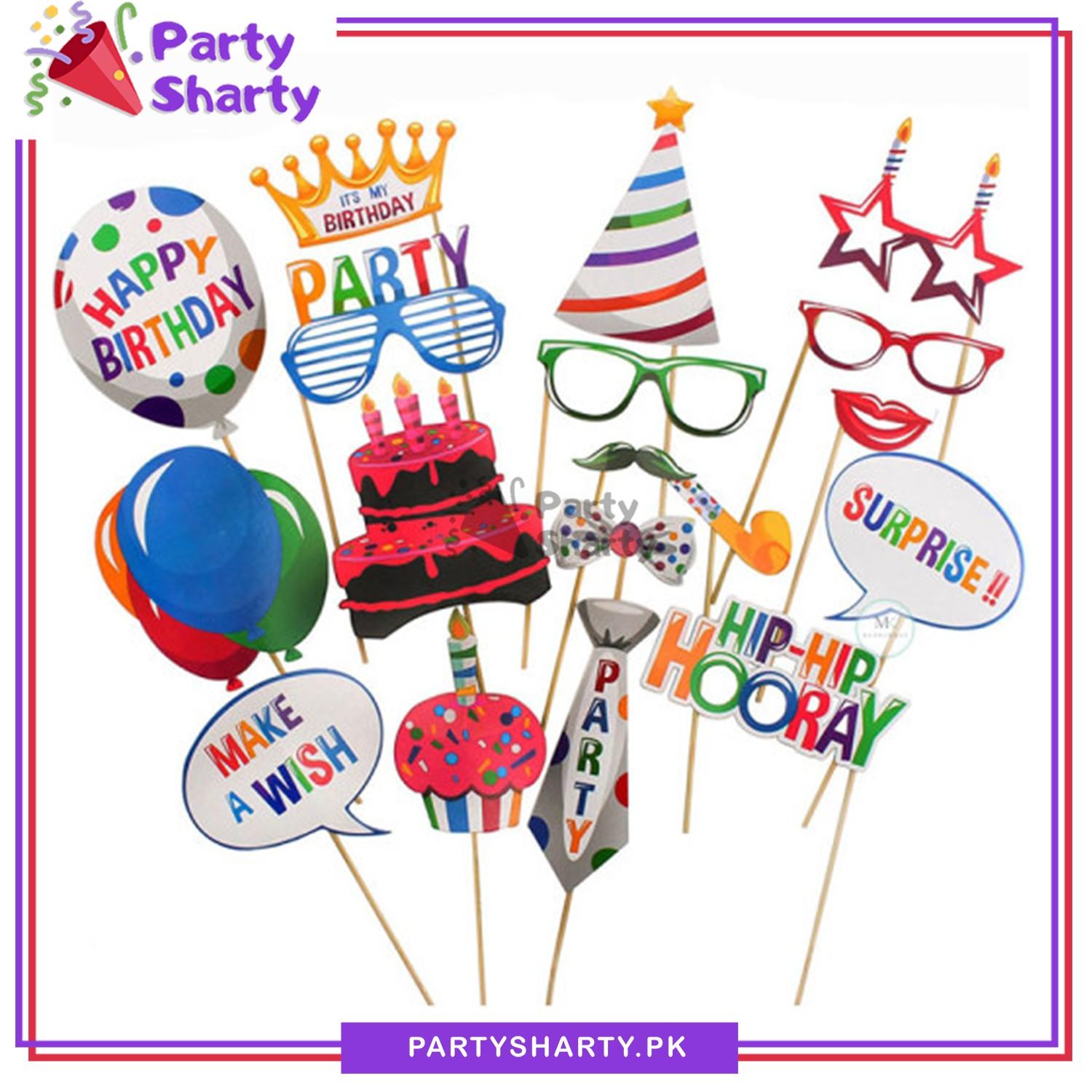 Photo Prop For Birthday Party - 18 pcs Set For Birthday Party and Celebration
