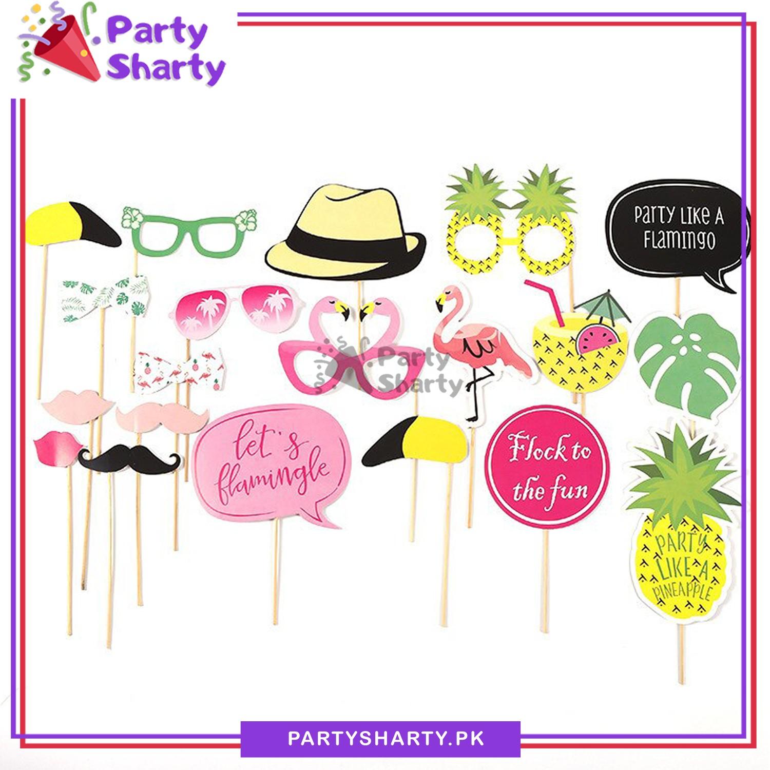 Tropical Flamingo Theme Party Photo Props for Theme Party Decoration & Celebration