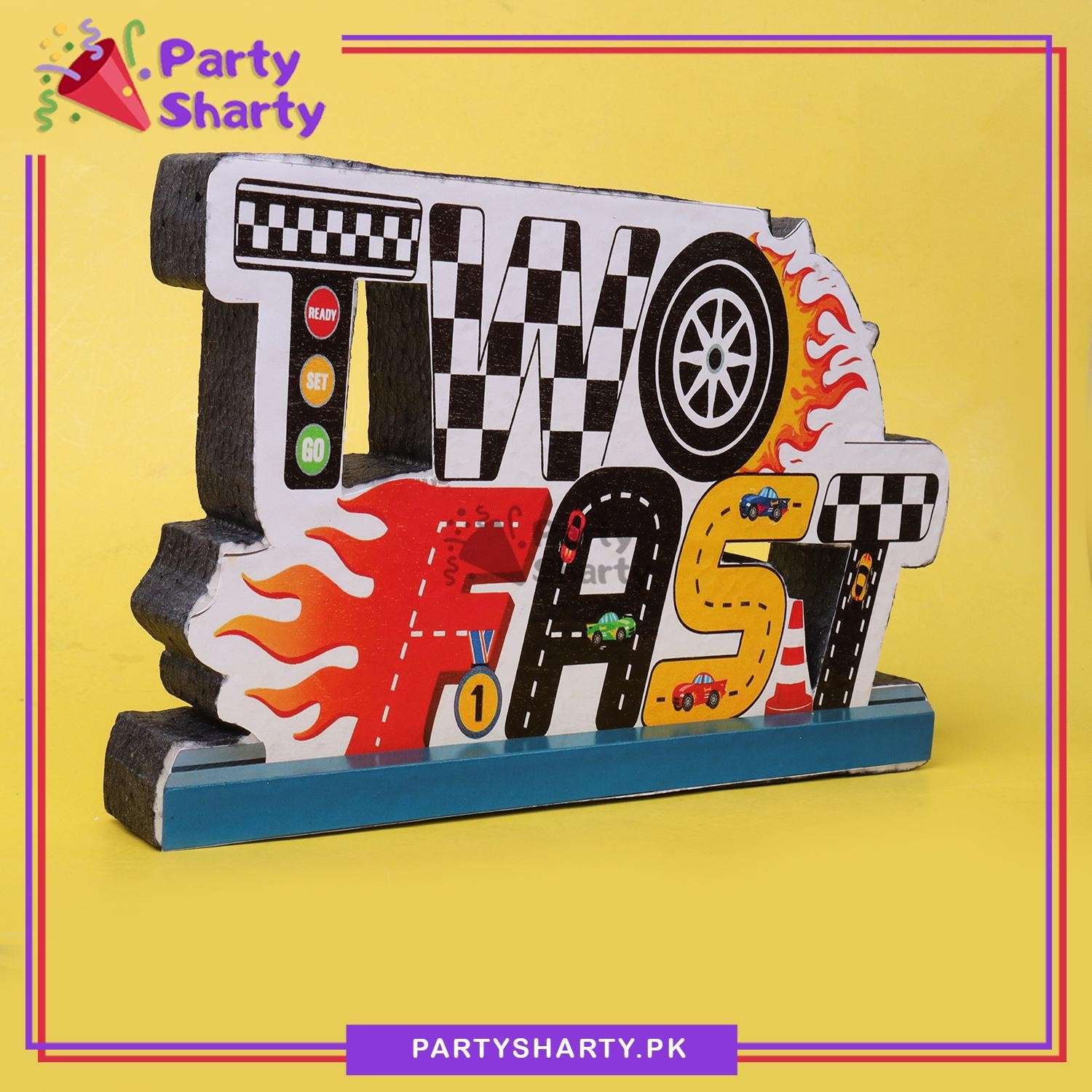 Two Fast Design Thermocol Standee For Racing Cars Theme Based Second Birthday Decoration
