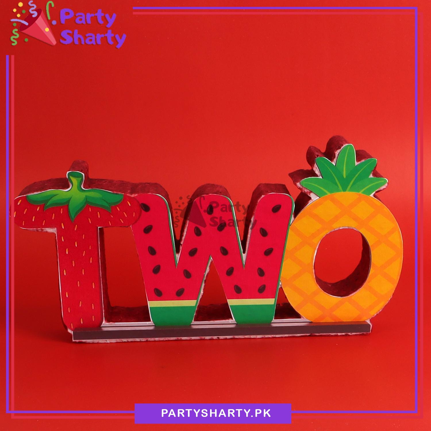 TWO Thermocol Standee For Tutti Frutti Theme Based Second Birthday Celebration and Party Decoration