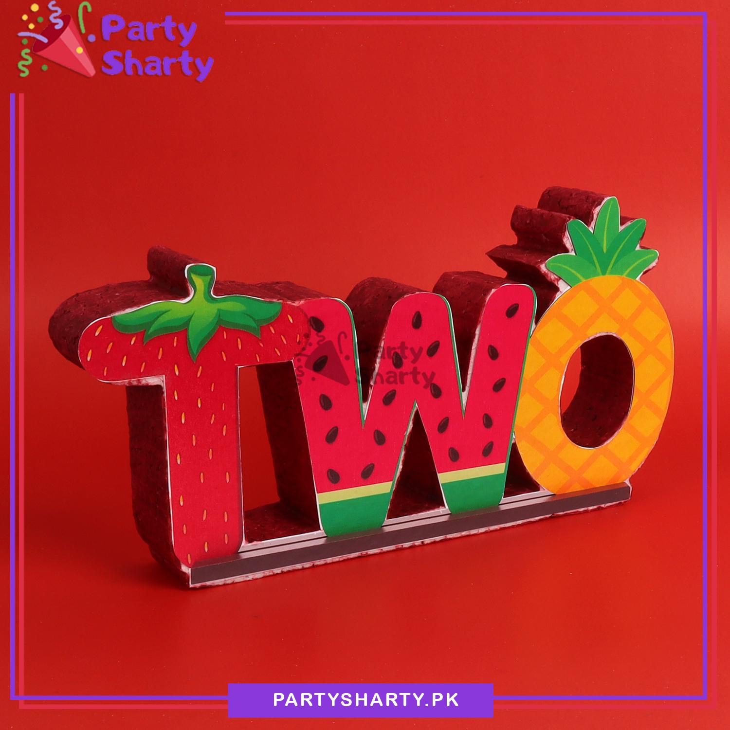 TWO Thermocol Standee For Tutti Frutti Theme Based Second Birthday Celebration and Party Decoration