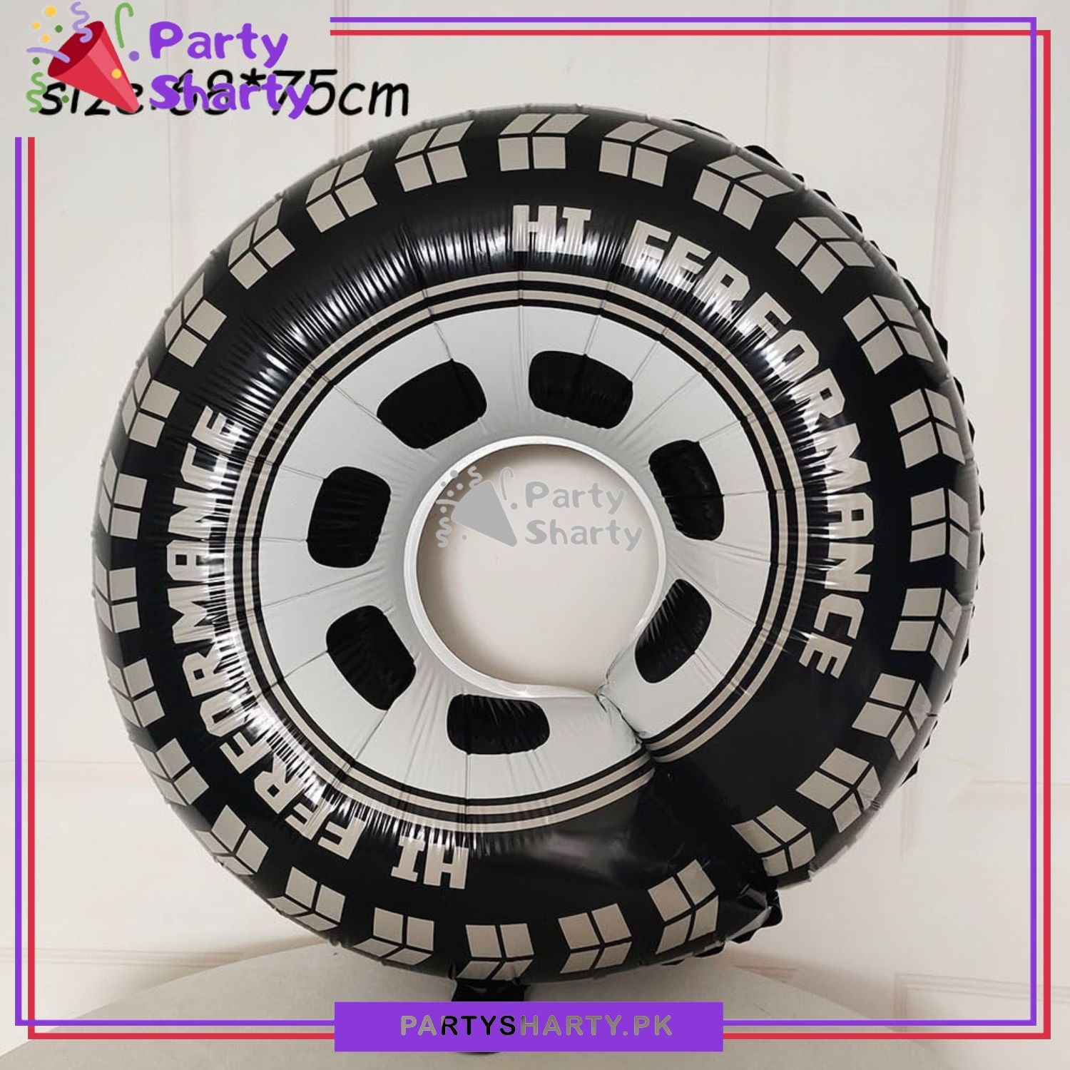 Tyre Shaped Foil Balloon For TWO FAST / McQueen Car Theme Birthday Party Decoration and Celebration