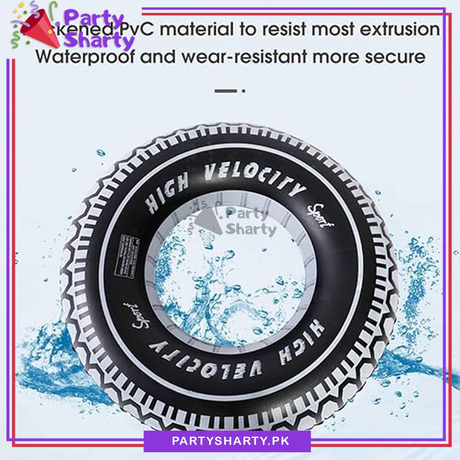 31.5 inches High Velocity Tyre Shaped Tube For TWO FAST / McQueen Car Theme Birthday Party Decoration and Celebration