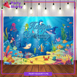 HBD Under The Sea Theme Panaflex backdrop For Under The Sea Theme Birthday Decoration and Celebration