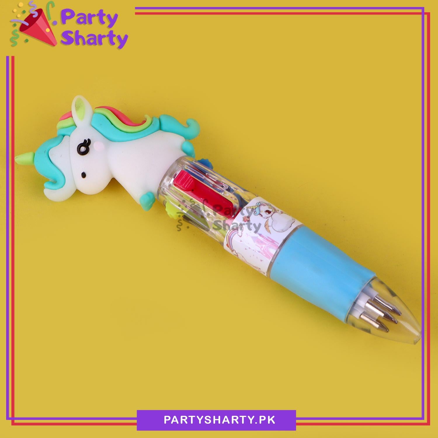 4 Colors Mini Unicorn Theme Pen Multi-Color For Unicorn Theme Giveaways / Goodies