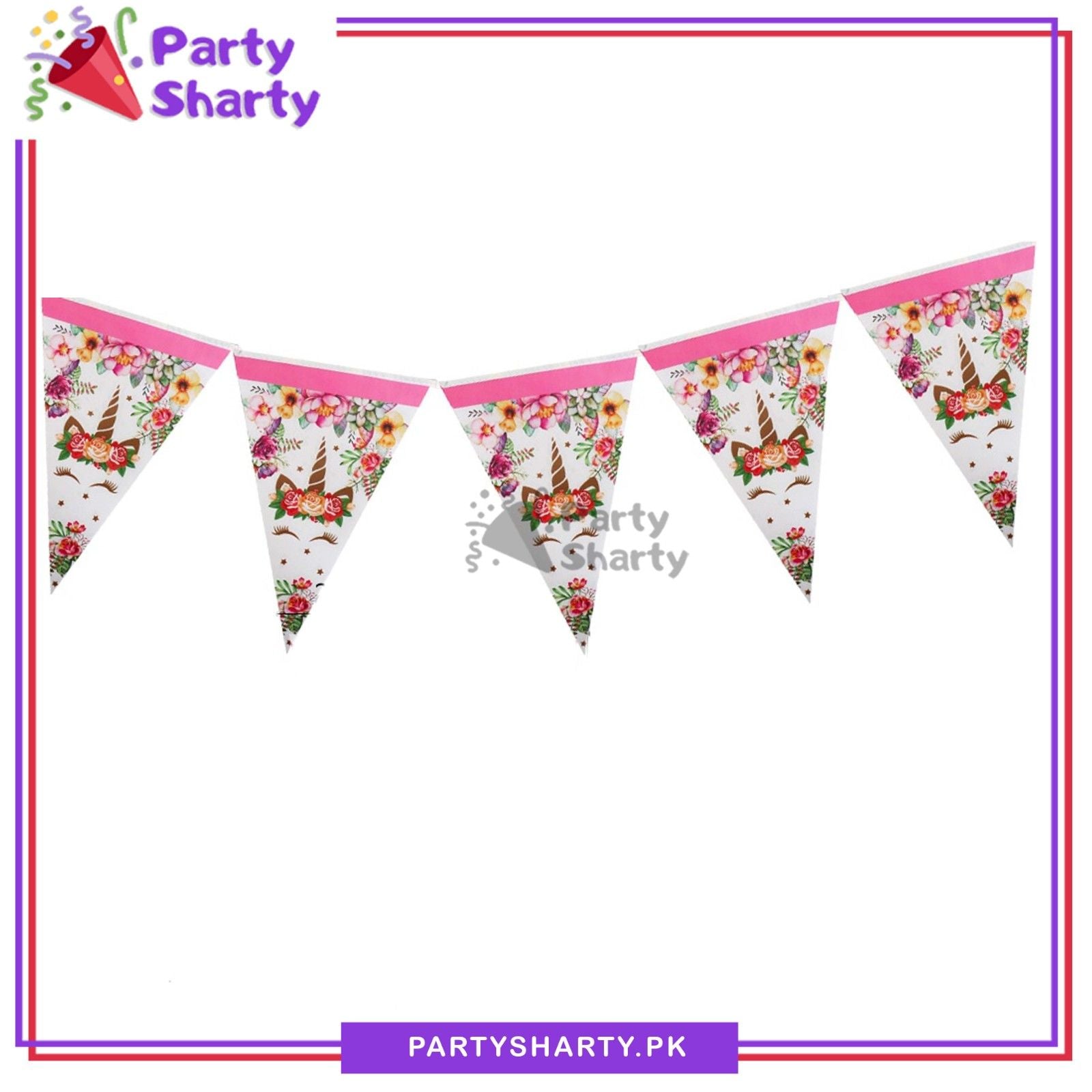 Unicorn Theme Party Flags Bunting for Theme Decoration & Celebrations