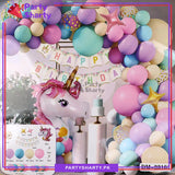100pcs Happy Birthday Pastel Multi Unicorn Theme Set For Birthday Decoration and Party Celebrations