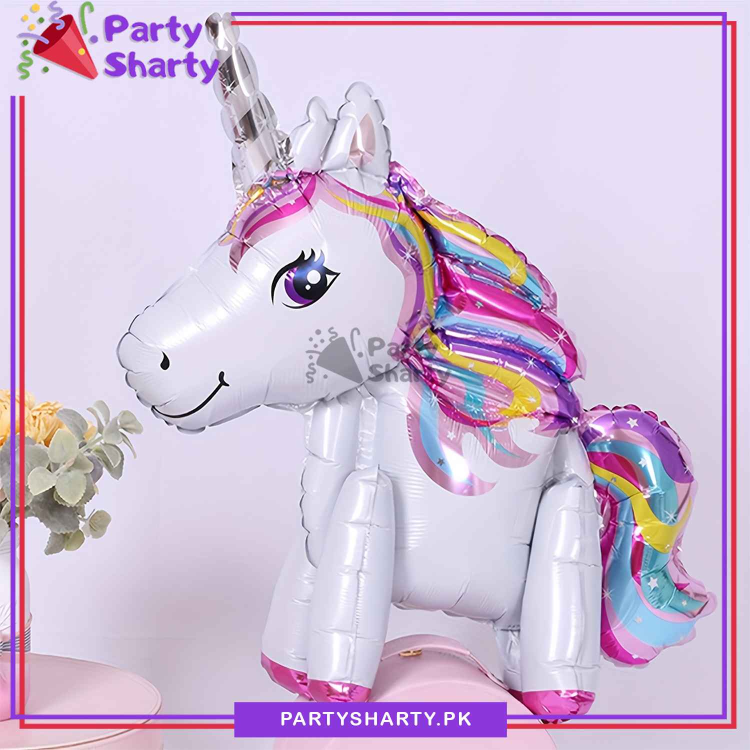 Unicorn 4D Foil Balloons For Unicorn Theme Birthday Party Decoration and Celebration