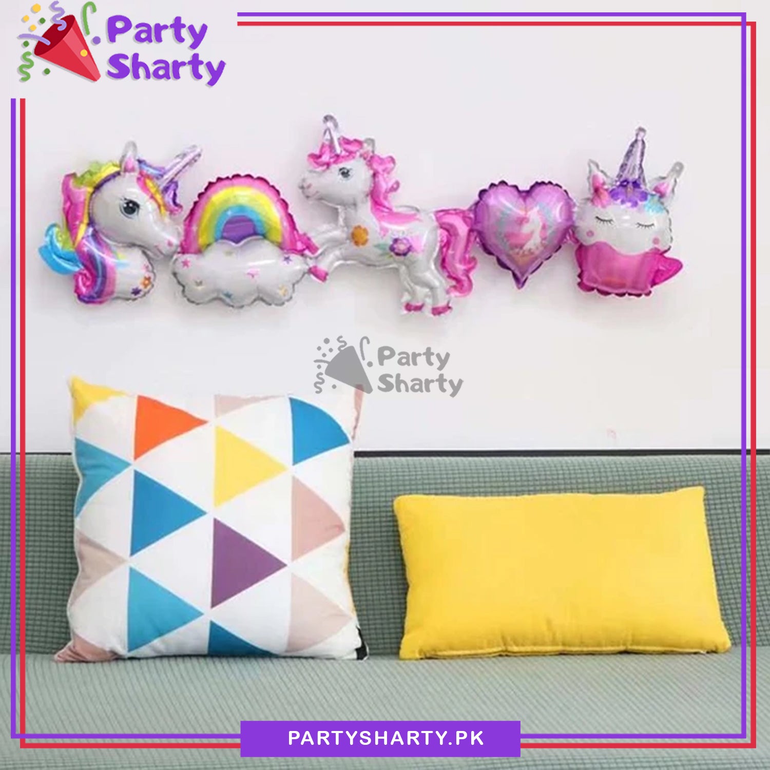 5in1 Unicorn Garland Foil Balloon Party Balloon Cartoon Balloons for Kid Birthday Party Decoration