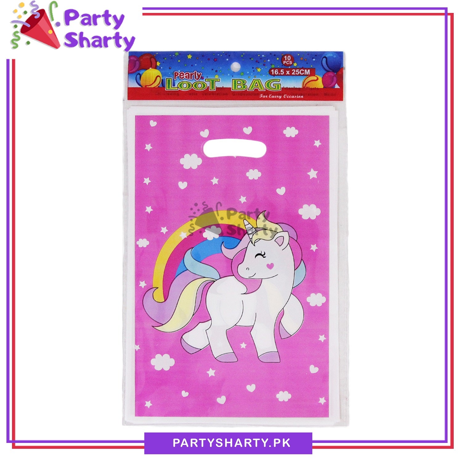 Unicorn With Rainbow Theme Goody Bags Pack of 10 For Unicorn Theme Party Decoration and Celebration