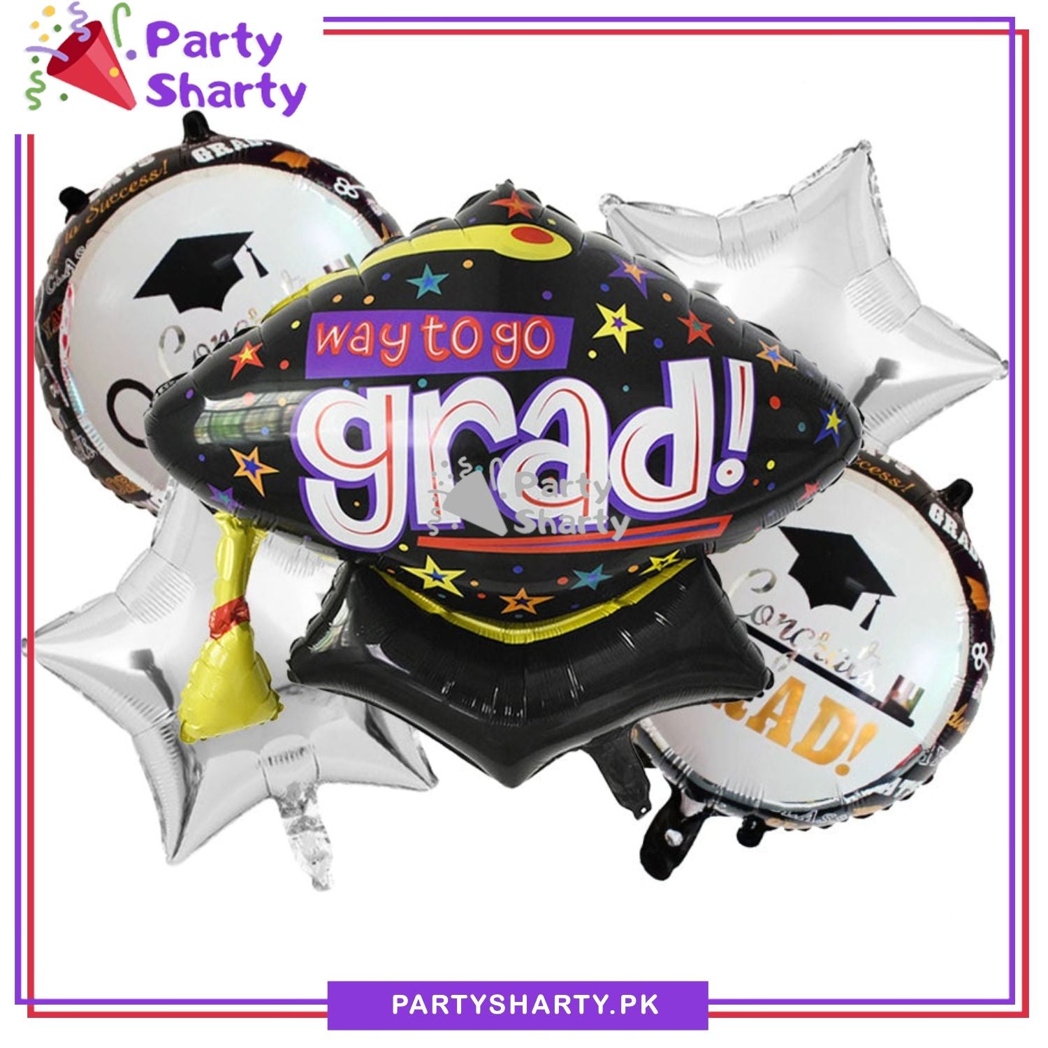 Way to Go Grad! Cap Shaped Foil Balloon for Graduation Party Decoration and Celebration