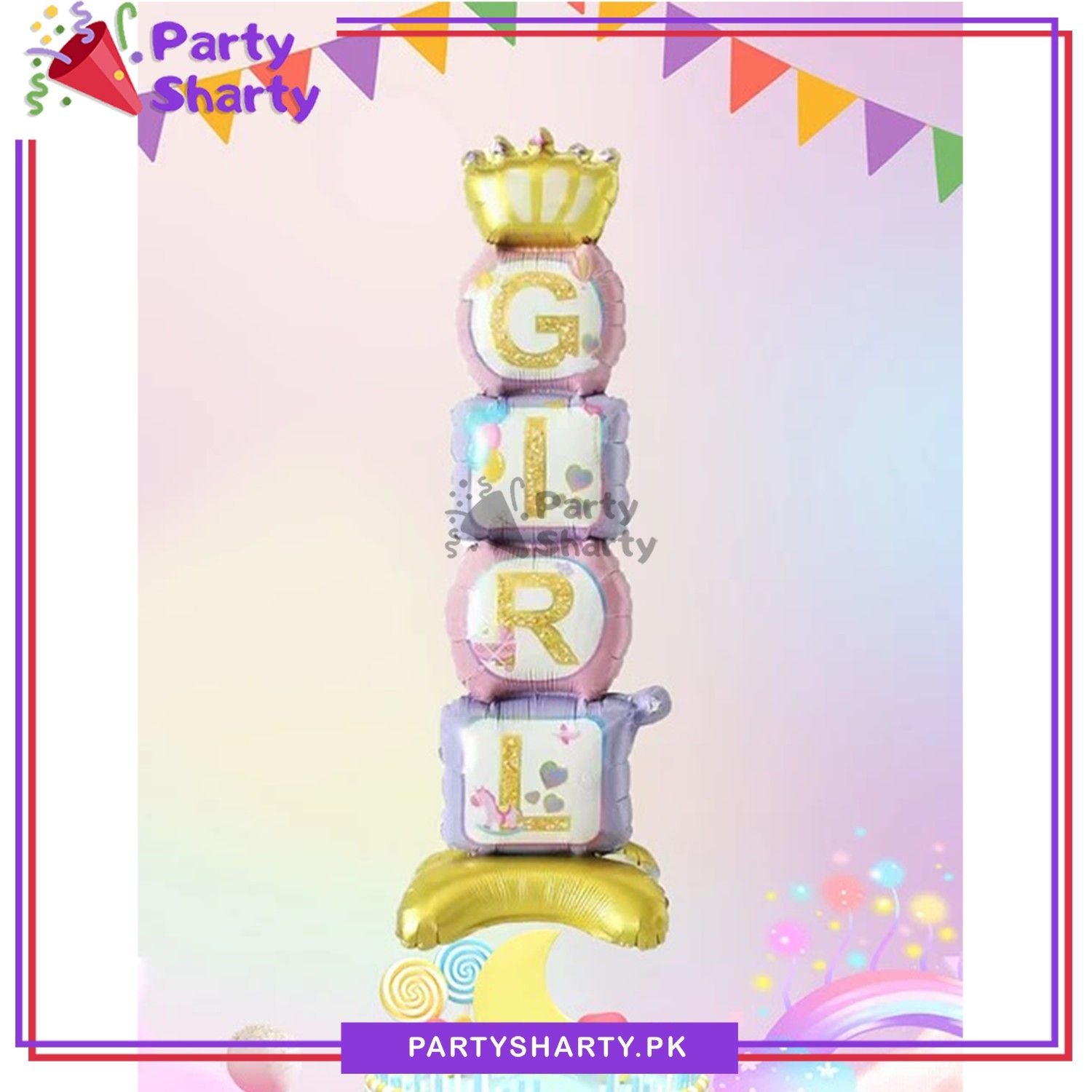 Girl Airloonz Foil Balloon For Welcome Baby, Baby Shower & Gender Reveal Celebrations & Decoration