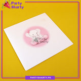 Beautiful Pink Round with Baby Elephant Design Greeting Card For Welcome Baby