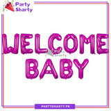 Welcome Baby Letter Foil Balloon Banner for Baby Shower, Gender Reveal Event and Decoration