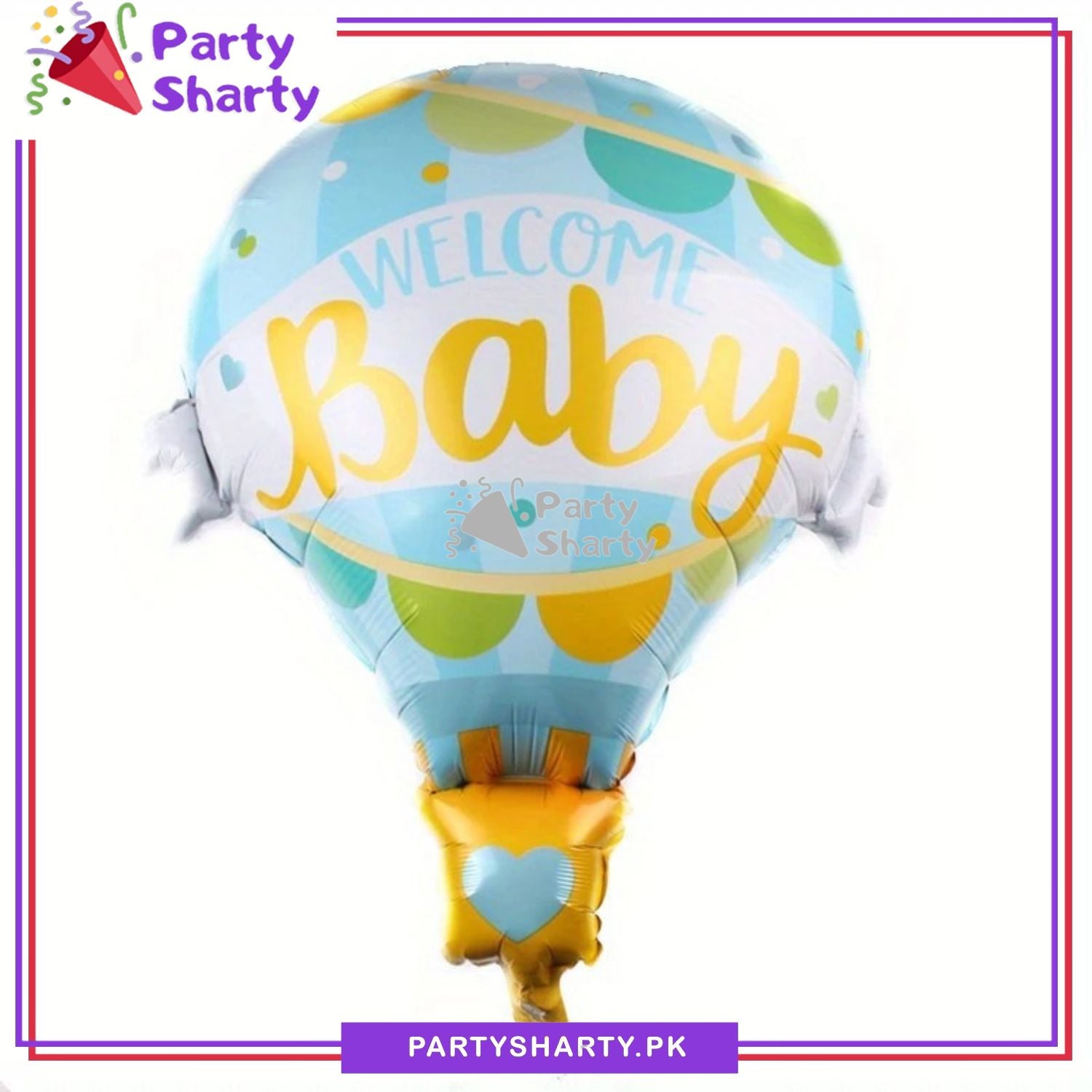 Welcome Baby Hot Air Foil Balloon for Baby Shower, Gender Reveal Event and Decoration