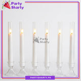 6pcs LED Flameless Candle Sticks with Holder Battery Operated For Table Decorations