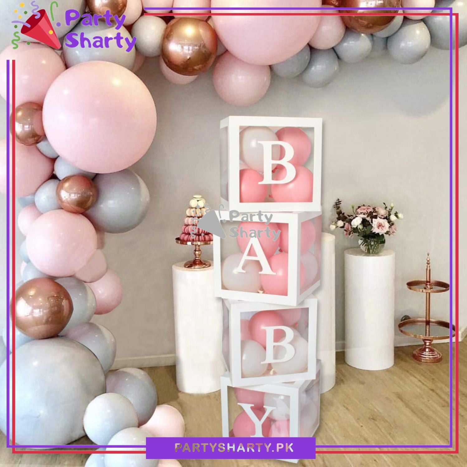 White BABY Box, DIY Transparent Baby Boxes for First Birthday, Welcome Baby, Gender Reveal, Baby Shower Party Decorations