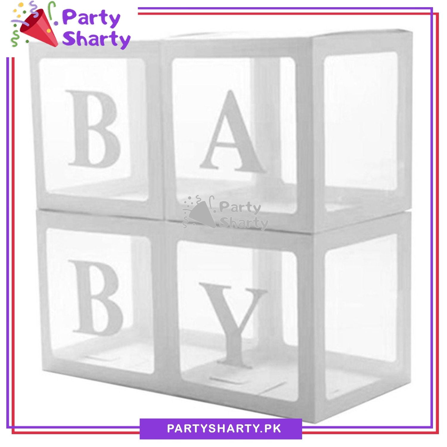 White BABY Box, DIY Transparent Baby Boxes for First Birthday, Welcome Baby, Gender Reveal, Baby Shower Party Decorations