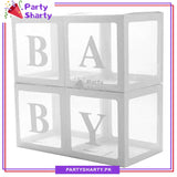 White BABY Box, DIY Transparent Baby Boxes for First Birthday, Welcome Baby, Gender Reveal, Baby Shower Party Decorations
