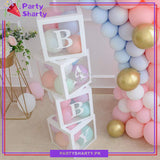 White BABY Box, DIY Transparent Baby Boxes for First Birthday, Welcome Baby, Gender Reveal, Baby Shower Party Decorations