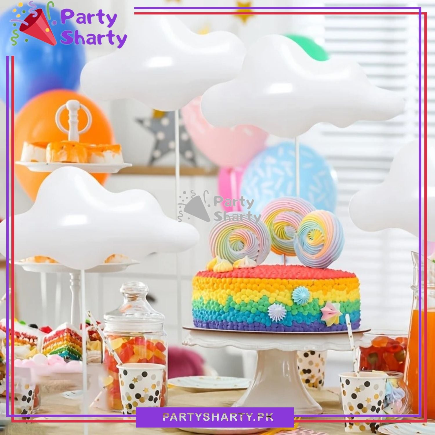 White Cloud Shaped Foil Balloon For Theme Decoration and Celebration